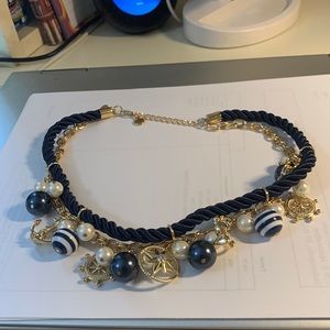 Macys 20” Nautical necklace. NWOT. So cute. Navy rope with attached chain/charms